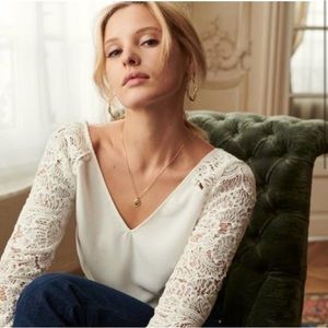 NWOT Sézane blouse white cream color size 36